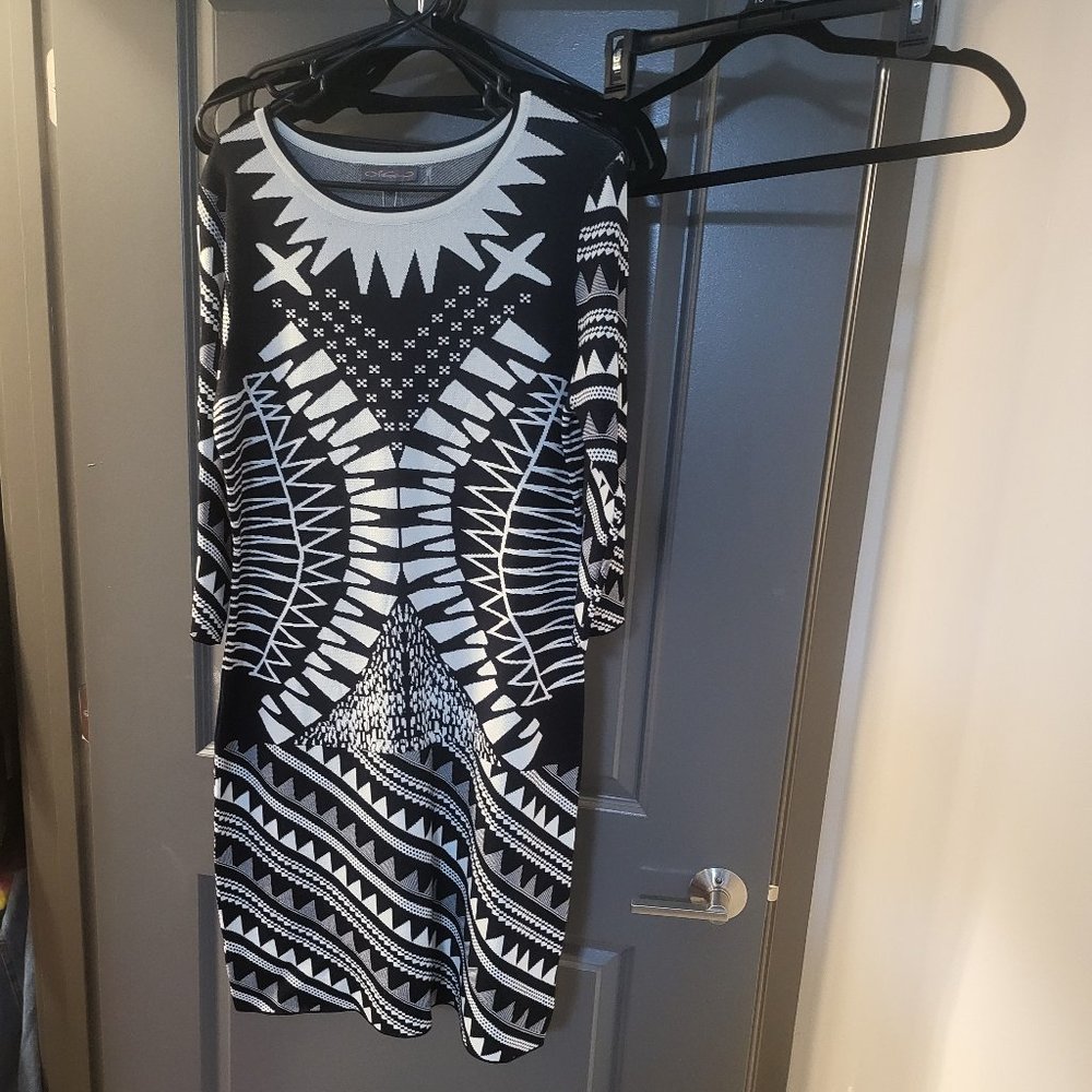 Black and white midi dress